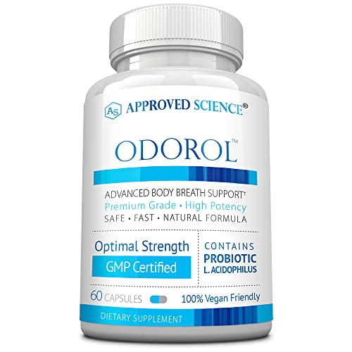 Approved Science Odorol - 60 Capsules - Freshen Bad Breath and Body Odor - Contains L.acidophilus, Green Tea, Magnolia Bark, Peppermint Oil, and Fennel - All Natural, Vegan Friendly, Non-GMO