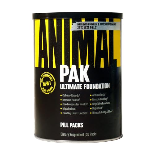 Animal Pak - Convenient All-in-One Vitamin & Supplement Pack - Zinc, Vitamins C, B, D, Amino Acids and More - Sports Nutrition Performance Mulitvitamin for Women & Men - Updated Version - 30 Count