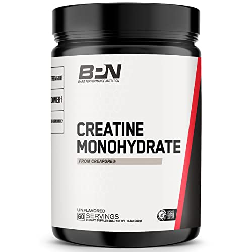 BARE PERFORMANCE NUTRITION, Safe and Effective BPN Pure Creatine Monohydrate by Creapure, Unflavored