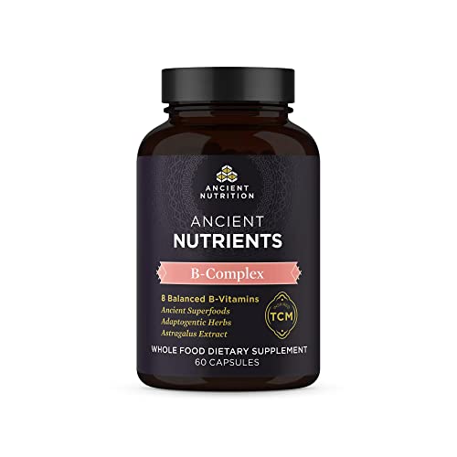 Ancient Nutrition Vitamin B Complex Supplement, 8 Balanced B-Vitamins, Supports Healthy Energy Levels, Adaptogenic Herbs, Enzyme Activated, Paleo & Keto Friendly, 60 Capsules