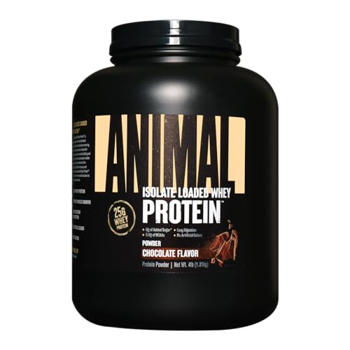 Animal Universal Nutrition Whey Isolate Loaded Protein Powder Supplement, Chocolate, 4 lb