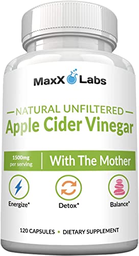 Apple Cider Vinegar Capsules with The Mother - Healthy Keto Diet Supplements - Help Improve Energy, Immunity, Digestion & Metabolism - Powerful Cleanser & Detox - ACV Pills for Women & Men – 2 Pack