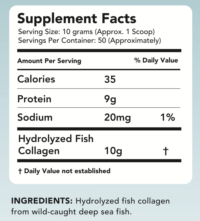 AMANDEAN Marine Collagen Peptides Powder. 500g Wild-Caught Hydrolyzed Fish Collagen Supplement for Women & Men. Type 1 & 3 Collagen Protein. Amino Acids for Skin, Hair, Nails & Graceful Aging.