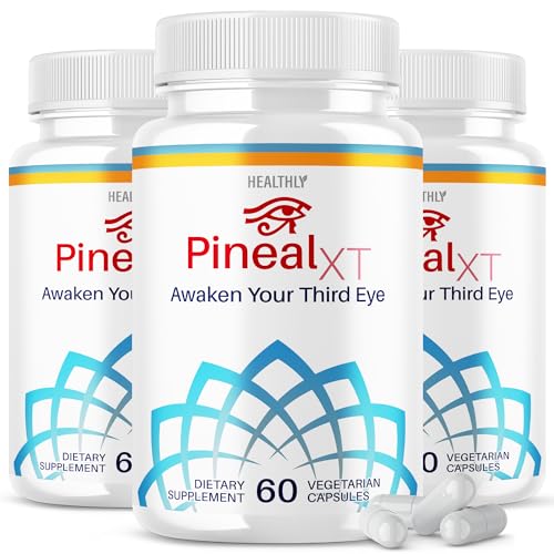 (3 Pack) Pineal XT Gold - Official Formula - PinealXt Brain Pills Advanced Supplement, Pineal Xt Awaken Your Third Eye Supplement, Nootropic Health Brain Support Pineal Gland Gold (180 Capsules)