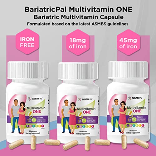 BariatricPal Multivitamin ONE 1 per Day! Bariatric Multivitamin Capsule with 45mg Iron (30 Count)