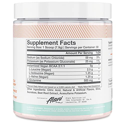 Alani Nu BCAA SOUR GUMMIES | Branch Chain Essential Amino Acids | 2:1:1 Formula | Supplement Powder | Muscle Recovery Vitamins for Post-Workout | 30 Servings