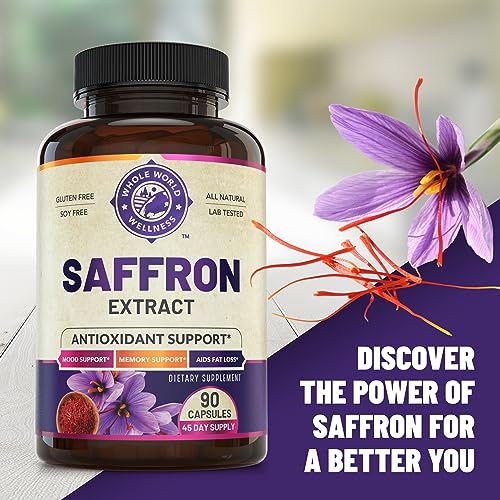 100% Pure Saffron Extract - Metabolism Booster & Natural Appetite Suppressant for Weight Loss. Saffron Mood Enhancer for Women & Men, Natural Diet Pills for Women & Men. USA Made, 90 Servings.