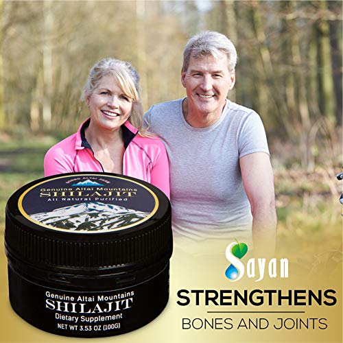 Sayan Pure Shilajit Resin 100g (660 Servings) 5 Month Supply Highly Potent Organic Fulvic Acid Supplement - Energy Boosting Detox Supports Immune System, Memory, and Focus