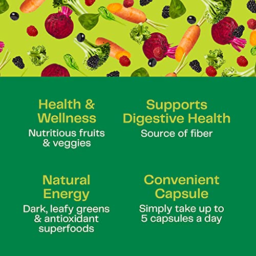 Amazing Grass Greens Blend Superfood Capsules: Super Greens with Organic Spirulina, Chlorella, Beet Root Powder, Digestive Enzymes & Probiotics, 150 Capsules (Packaging May Vary)