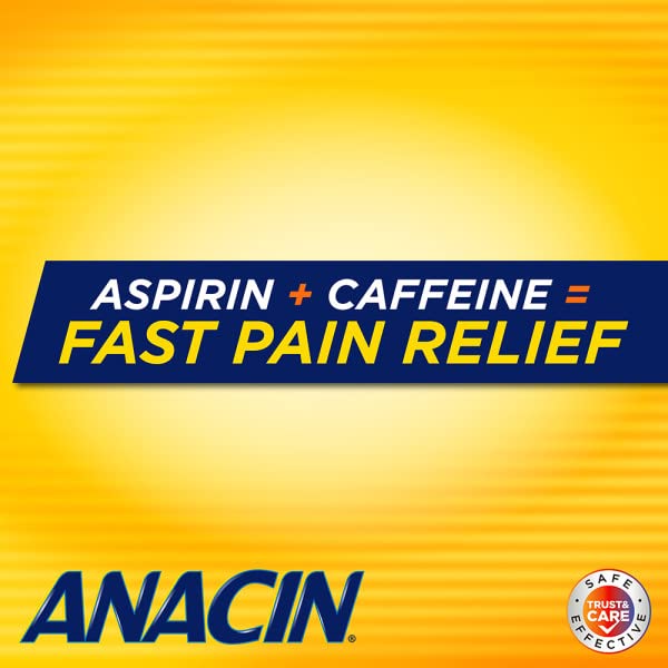 Anacin Fast Pain Relief Pain Reducer Aspirin Tablets, 300 Tablets, (Pack of 4)