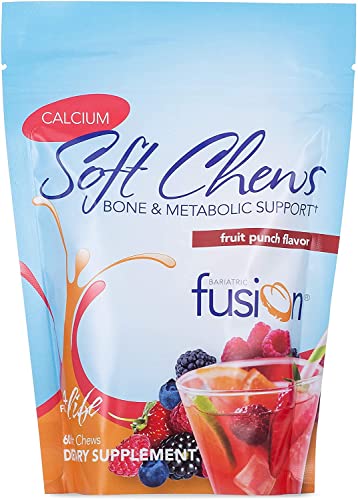 Bariatric Fusion Calcium Citrate & Energy Soft Chew Bariatric Vitamin | Fruit Punch | Sugar Free | Bariatric Surgery Patients Including Gastric Bypass and Sleeve Gastrectomy | 60 Count