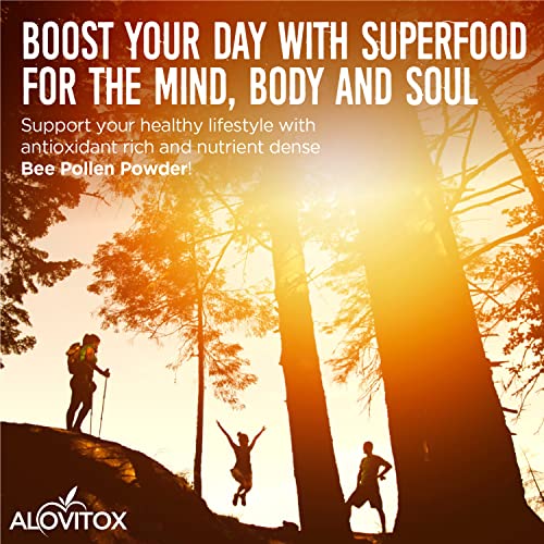 Alovitox Bee Pollen Powder 5lb | 100% Pure, Fresh Natural Raw Bee Pollen | Superfood Packed Bee Pollen with Antioxidant, Protein, Vitamins B6, B12, C, a & More | Bee Friendly & Gluten Free