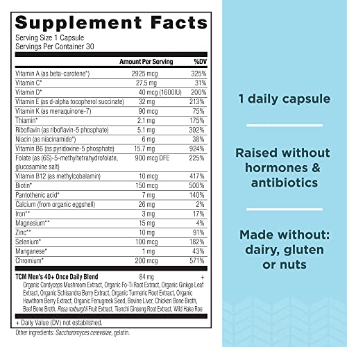 Ancient Nutrition Multivitamin for Men, Ancient Multi Men's 40+ Once Daily Vitamin Supplement 30 Ct, Vitamin A, Vitamin B and Vitamin K2, Supports Immune System, Paleo and Keto Friendly