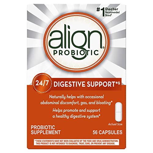 Align Probiotic, Probiotics for Women and Men, Daily Probiotic Supplement for Digestive Health*, #1 Recommended Probiotic by Doctors and Gastroenterologists‡, 56 Capsules