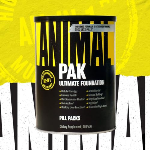 Animal Pak - Convenient All-in-One Vitamin & Supplement Pack - Zinc, Vitamins C, B, D, Amino Acids and More - Sports Nutrition Performance Mulitvitamin for Women & Men - Updated Version - 30 Count