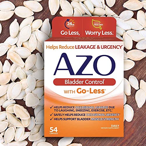 AZO Bladder Control with Go-Less Daily Supplement | Helps Reduce Occasional Urgency, leakage due to laughing, sneezing and exercise††† | 72 Capsules