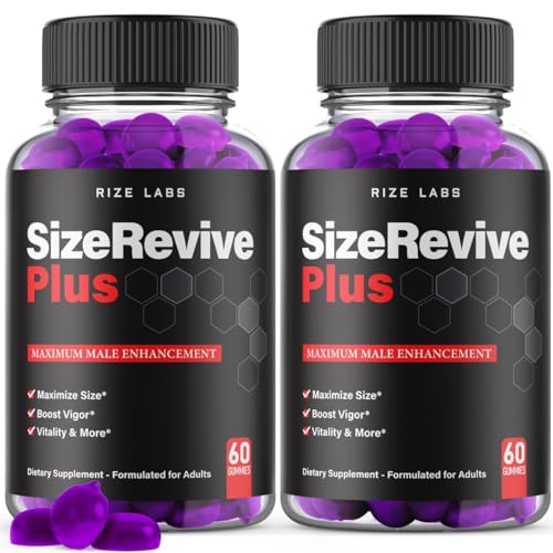 (Official 2 Pack) Size Revive Plus Gummies, Size Revive Plus for Men, Size Revive Plus Performance Supplement Reviews, SizeReviveMale Support, SizeRevive Plus Gomitas (120 Gummies)