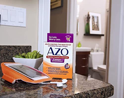 AZO Bladder Control with Go-Less® & Weight Management Dietary Supplement | Helps Reduce Occasional Urgency* | Promotes Healthy Metabolism* | Supports a Good Night’s Sleep* | 48 Capsules