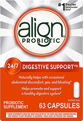 Align Probiotic, Probiotics for Women and Men, Daily Probiotic Supplement for Digestive Health*, #1 Recommended Probiotic by Doctors and Gastroenterologists‡, 63 Capsules