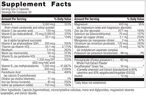 Bariatric Advantage Ultra Multi with Iron, High Potency Daily Multivitamin for Bariatric Surgery Patients with 22 Essential Vitamins and Nutrients - 90 Capsules, 30 Servings