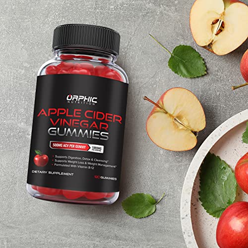 Apple Cider Vinegar Gummies - 1000mg - Formulated to Support Weight Loss Efforts & Gut Health - Supports Digestion, Detox & Cleansing* - ACV Gummies W/VIT B12, Beetroot & Pomegranate (120 Gummies)