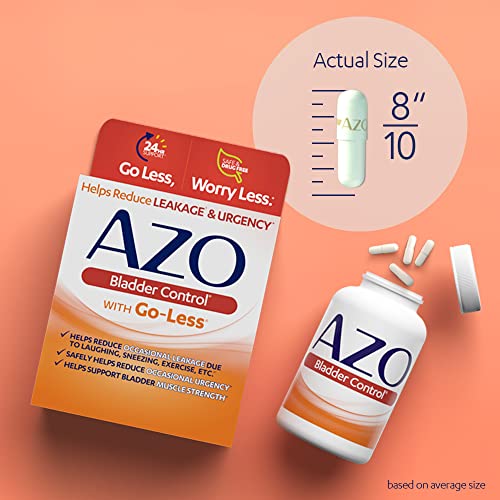 AZO Bladder Control with Go-Less Daily Supplement | Helps Reduce Occasional Urgency, leakage due to laughing, sneezing and exercise††† | 72 Capsules