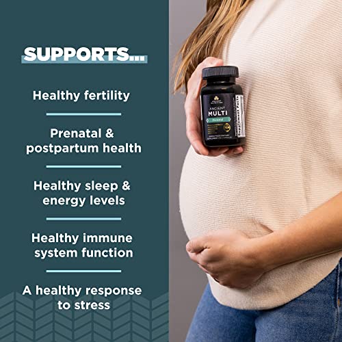 Ancient Nutrition Prenatal Vitamins, Multivitamin for Women with Vitamin C, Vitamin B12 and Folate, Supports Pregnancy and Fertility Health, Paleo and Keto Friendly, 90 Capsules