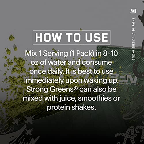 BARE PERFORMANCE NUTRITION BPN Strong Greens Go Packs, Lemon, Superfood Greens Powder Drink Mix Packets