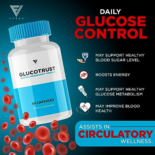 (2 Pack) Glucotrust Capsules, Gluco Trust Blood-Sugar Pills Original - Glucotrust Reviews Supplement Maximum Edge Advanced Formula Gluctrust Tablets Glucose Complex Balance Health (120 Capsules)