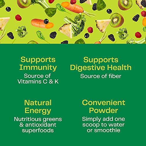 Amazing Grass Greens Blend Superfood: Super Greens Powder Smoothie Mix with Organic Spirulina, Alfalfa, Beet Root Powder, Digestive Enzymes & Probiotics, Original, 100 Servings (Packaging May Vary)