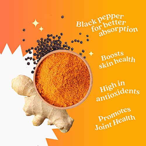 BeLive Turmeric Curcumin with Black Pepper & Ginger - 60 Gummies I Turmeric and Ginger Supplement for Immune Support, Healthy Skin, and Joint Health - Tropical Flavor