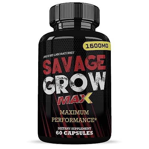 (3 Pack) Savage Grow Max 1600MG Advanced Men's Heath Formula180 Capsules