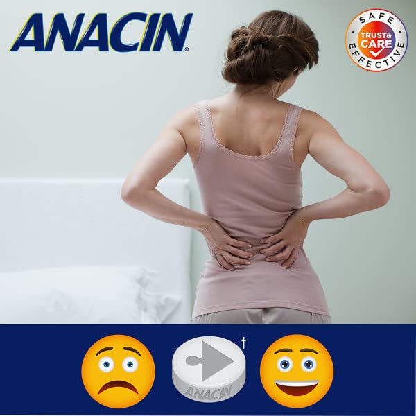 Anacin Fast Pain Relief Pain Reducer Aspirin Tablets, 300 Tablets, (Pack of 4)