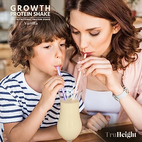 TruHeight Growth Protein Shake Ages 5+ (Vanilla) - Clinically Proven Nutrients, Vitamins, & Minerals for Kids, Teens & Young Adults - Immune Support, Non-GMO, Gluten-Free, Powder Shakes & Snacks