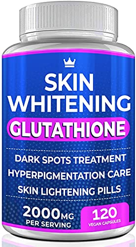 Glutathione Whitening Pills - 120 Capsules 2000mg Glutathione - Effective Skin Lightening Supplement - Dark Spots, Melasma & Acne Scar Remover, Hyperpigmentation Treatment - Anti-Aging Antioxidant