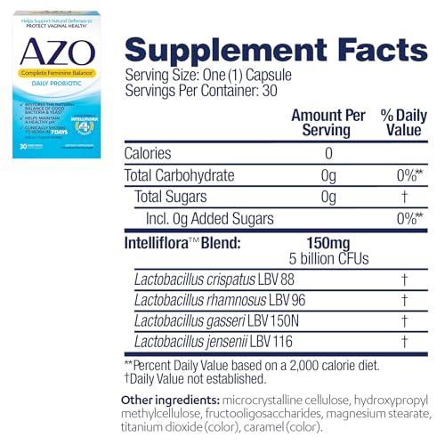 AZO Cranberry Pro Urinary Tract Health Supplement 600mg PACRAN, 1 Serving = More Than 1 Glass of Cranberry Juice 100 CT + Complete Feminine Balance Daily Probiotics for Women 30 Count