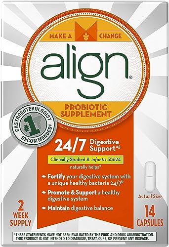 Align Probiotic, Probiotics for Women and Men, Daily Probiotic Supplement for Digestive Health*, #1 Recommended Probiotic by Doctors and Gastroenterologists‡, 14 Capsules