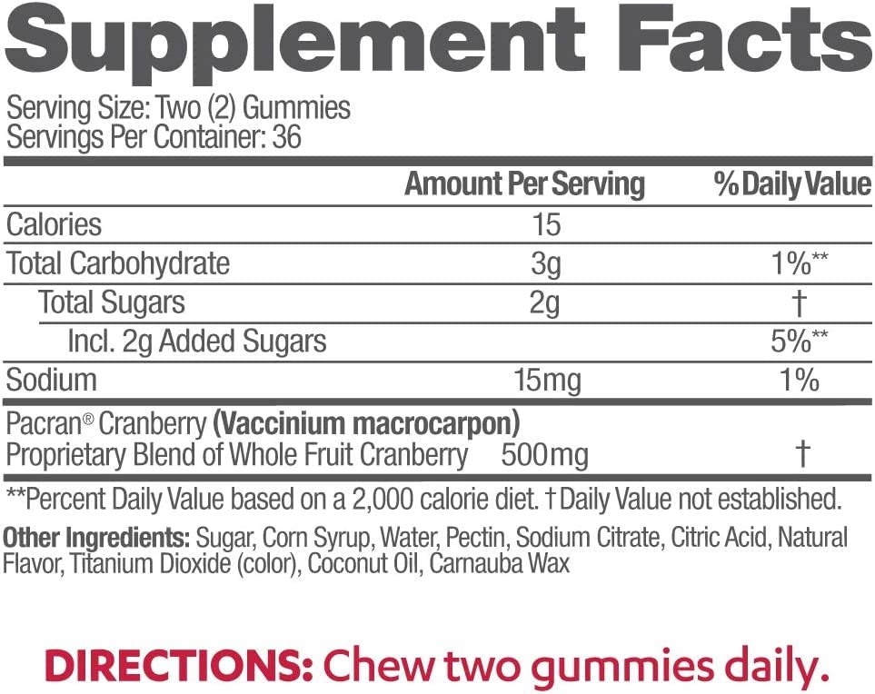 AZO Cranberry Urinary Tract Health Gummies Dietary Supplement, 2 Gummies = 1 Glass of Cranberry Juice, Helps Cleanse & Protect, Natural Mixed Berry Flavor, Non-GMO, 72 Gummies