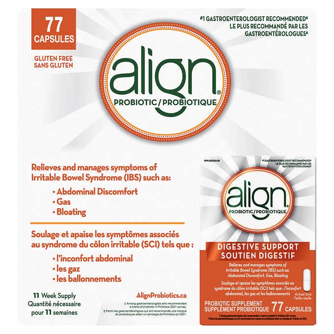 Align Probiotic, Probiotics for Women and Men, Daily Probiotic Supplement for Digestive Health*, 1 Recommended Probiotic by Doctors and Gastroenterologists, 77 Capsules